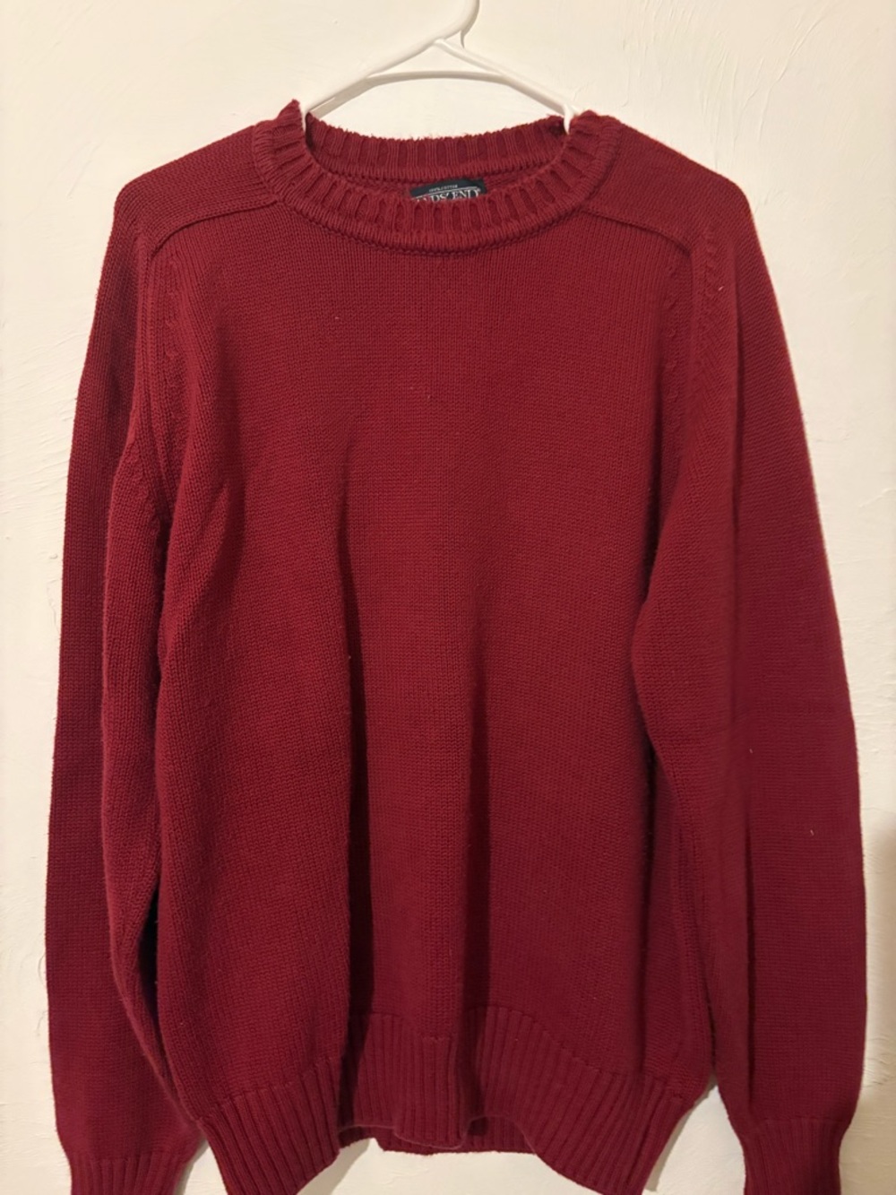 Lands' End Men's Maroon Crewneck Sweater